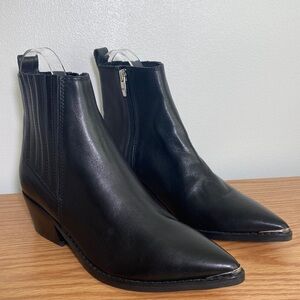 Marc Fisher McFulora Black Leather Boots Size 7